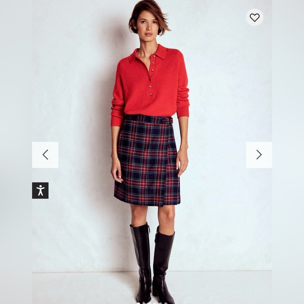 Boden Women’s Helen Wool Kilt Skirt Size US 10P 10 Petite Academia Preppy Plaid